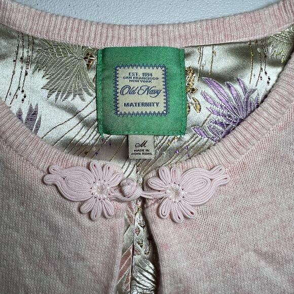 Old Navy Coquette Pink Maternity Cardigan Sweater Size Medium Vintage Rare - Picture 3 of 8